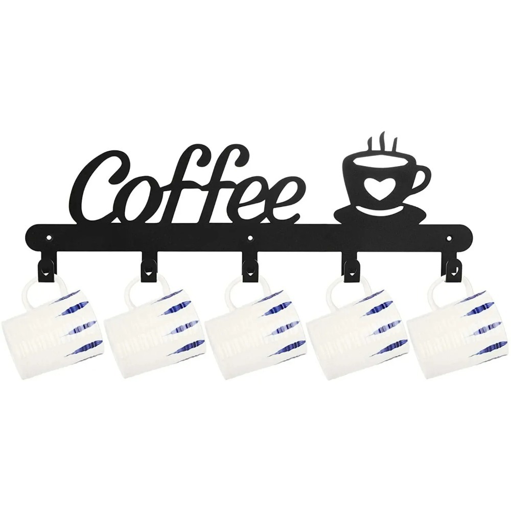 Kitchen Appliances Rack - Wandmontierter Metall-Kaffeetassenhalter, Mantel-, Hut- und Schlüsselhaken-Organizer,