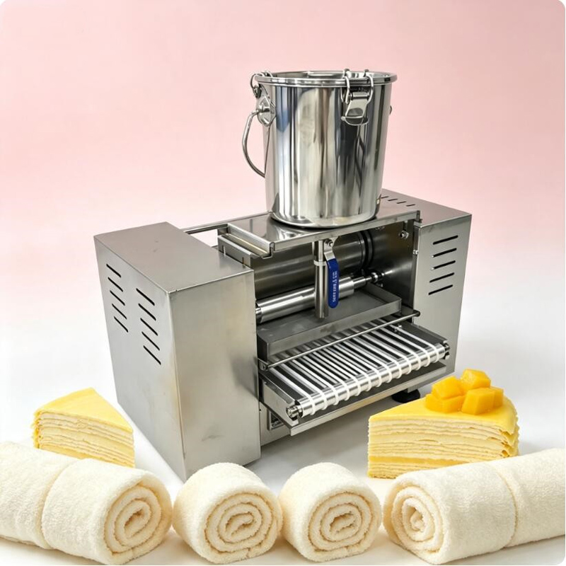 Crepe Maker Non Stick - Automatische Maschine für Durian-Schichtkuchenhüllen, Frühlingskuchen- und
