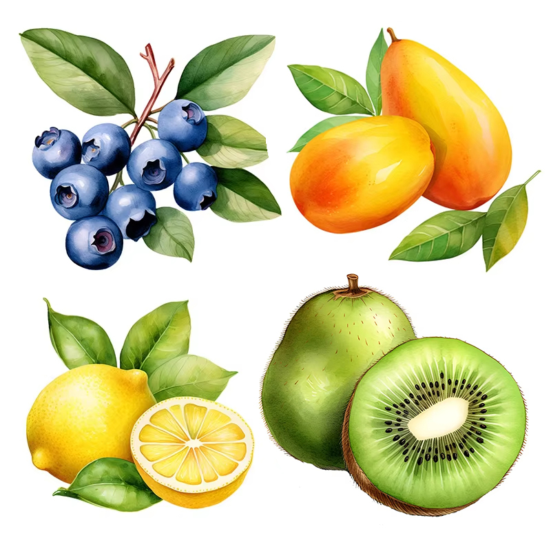 Kitchen Appliances Design - Selbstklebende Wandaufkleber mit Obst-Motiv, für Küche,