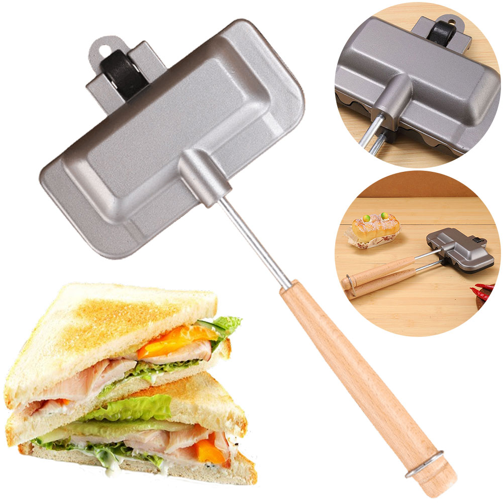 Sandwich Press Grill - Hot Dog Toaster Antihaftbeschichteter Aluminiumlegierungs-Brottoaster Frühstücksmaschine