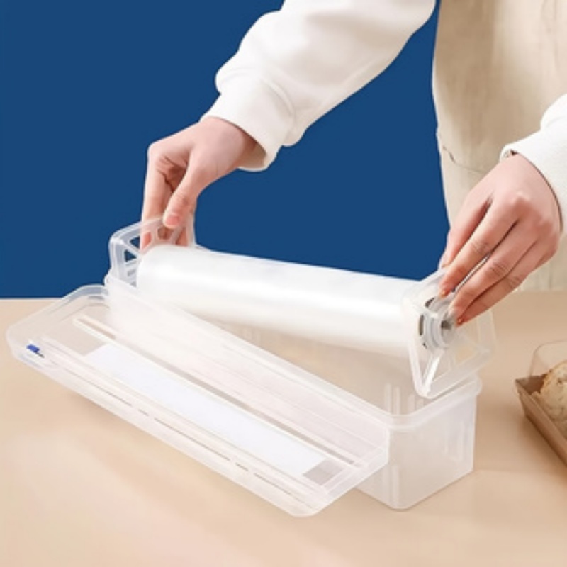 Kitchen Appliances Rack - Einweg-Stretchfolien-Spenderbox, praktischer Schiebeschneiderhalter für Frischhaltefolie, platzsparender,