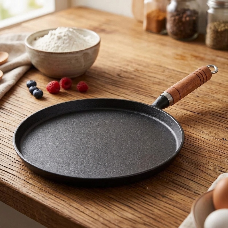 Crepe Maker Non Stick - 20/23/26cm Gusseisen-Bratpfanne, unbeschichtet, antihaftbeschichtet, für Eier,