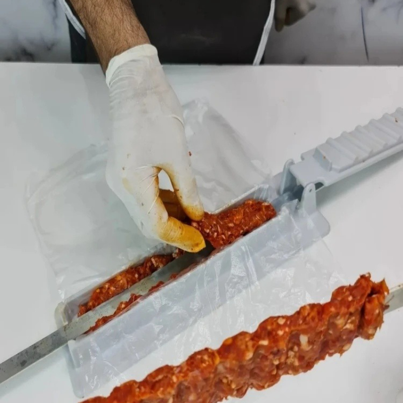 Sandwich Press Grill - Einreihiger Kebab-Maker, BBQ-Fleischspießmaschine, Kebab-Presse, wiederverwendbarer Kunststoff-BBQ-Spießformer,