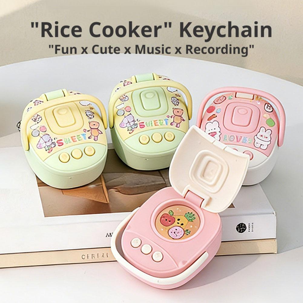 Kitchen Appliances To Gift - Niedlicher Mini-Reiskocher-Schlüsselanhänger, Cartoon-Rekorder-Spielzeug-Schlüsselanhänger-Taschenanhänger-Dekoration, Süße Küchengeräte-Taschenanhänger-Geschenke