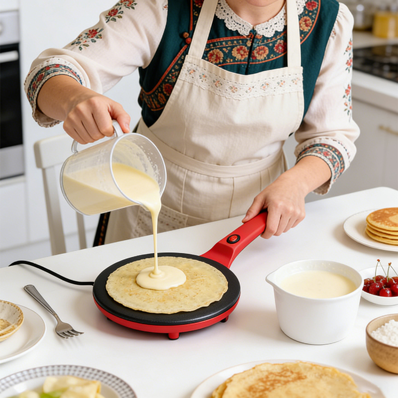Crepe Maker Non Stick - Einseitig beheizter elektrischer Crêpe-Maker für den