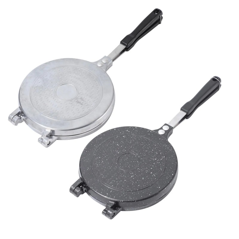 Sandwich Press Grill - Doppelseitige Bratpfanne aus Aluminiumlegierung, antihaftbeschichtet, Pfannkuchenpfanne,