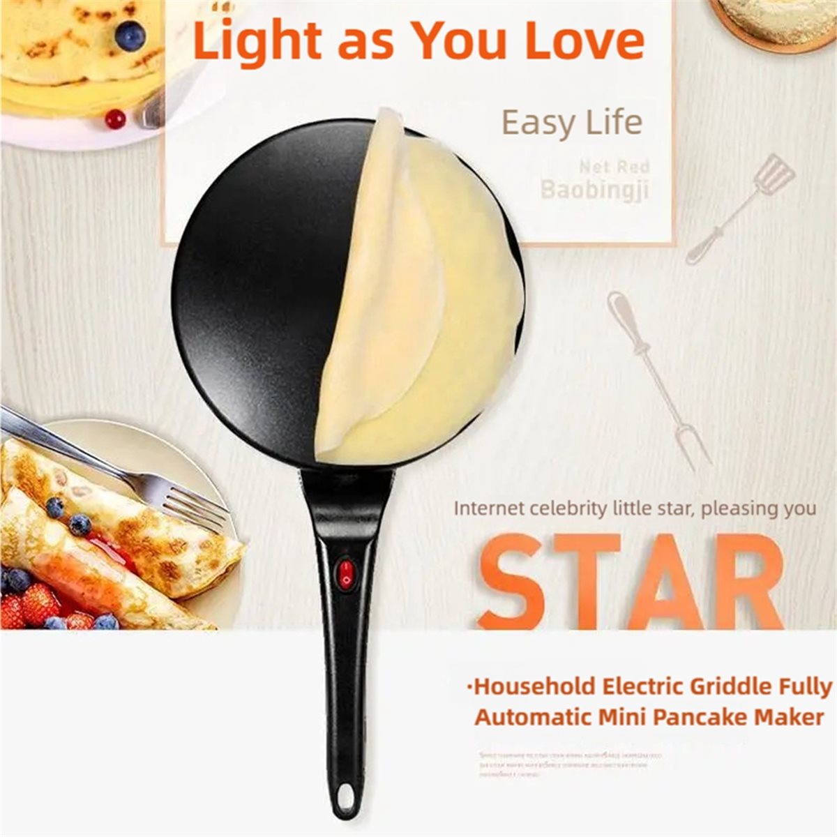 M10K Crêpe-Maker Elektrisch, A – Crepe Maker Non Stick Bewertung und Preis