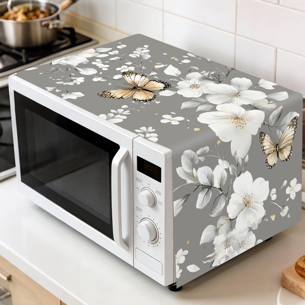 1 Stück Weiße Blumen-Mikrowell – Kitchen Appliances Design Bewertung und Preis